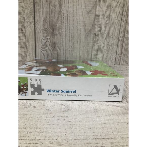 Scott Church Winter Squirrel Puzzle Snow Scene 550 Piece Puzzle NEW 19x26 - Picture 4 of 6
